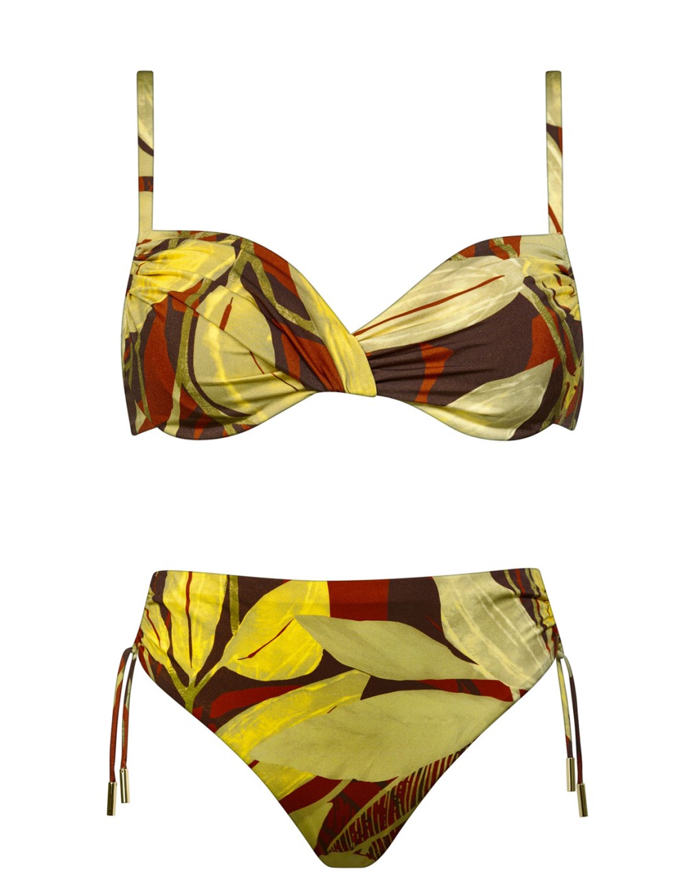 Bikini con top deep botanic copper e slip alto regolabile 5520+800 611 343 +++