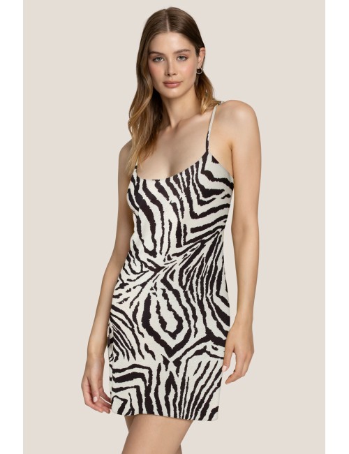 4giveness - abito corto stampa zebra  125wcuac5414 200