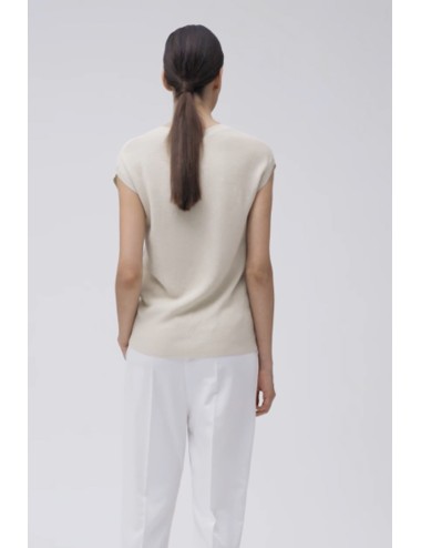 Gilet scollo a v maglia inglese lurex ww30020 sabbia