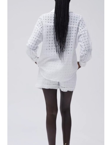 Camicia in pizzo san gallo ww30413 bianco