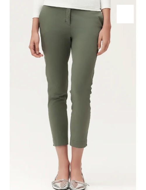 Aurora pantalone con spacchetto rasatello ww30500 bianco