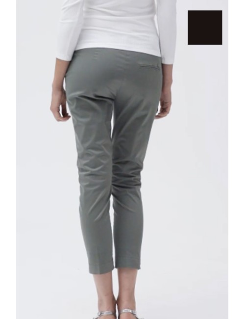 Aurora pantalone con spacchetto rasatello ww30500 nero