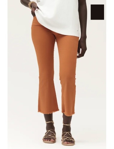 Pantalone a zampetta sfrangiato gambardine ww30509 nero