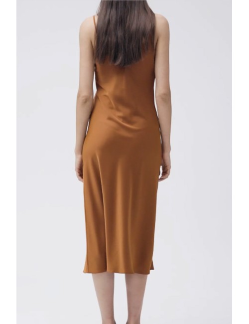 Abito in raso con bretelline ww30756 bruciato +++