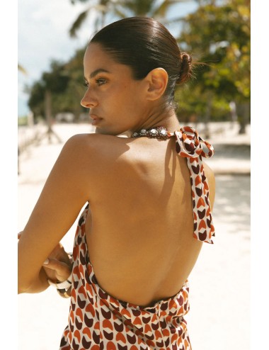 Anjuna - abito michela palme geo cognac