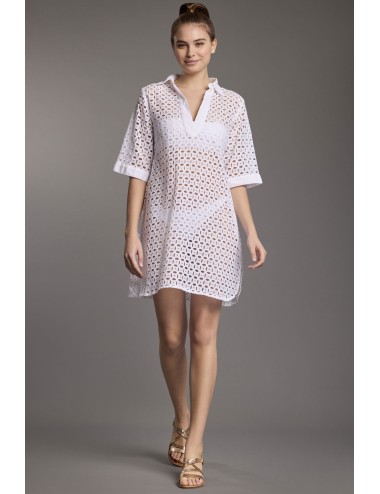 Abito corto vicky in cotone ic25-001 bianco