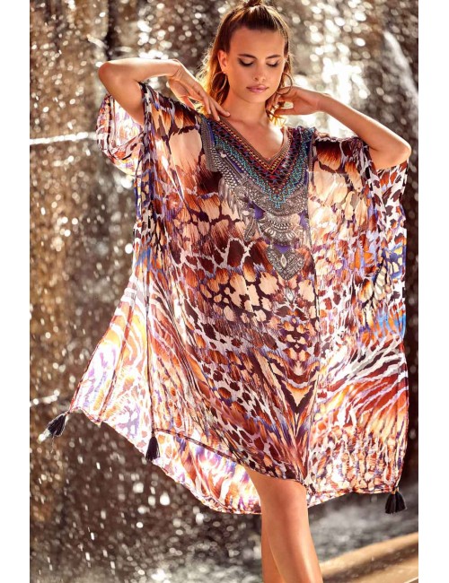 Iconique - poncho fuego ic25-141 multicolor