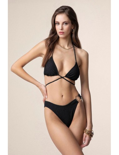 Mefui - bikini triangolo con slip fisso colore nero mf25-0500bk