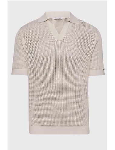 Polo da spiaggia in maglia aperta km0km00963-ace beige