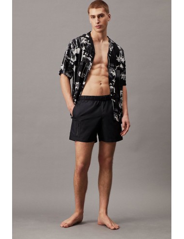 Camicia da spiaggia stampata - ck monogram km0km00970-ogl nero