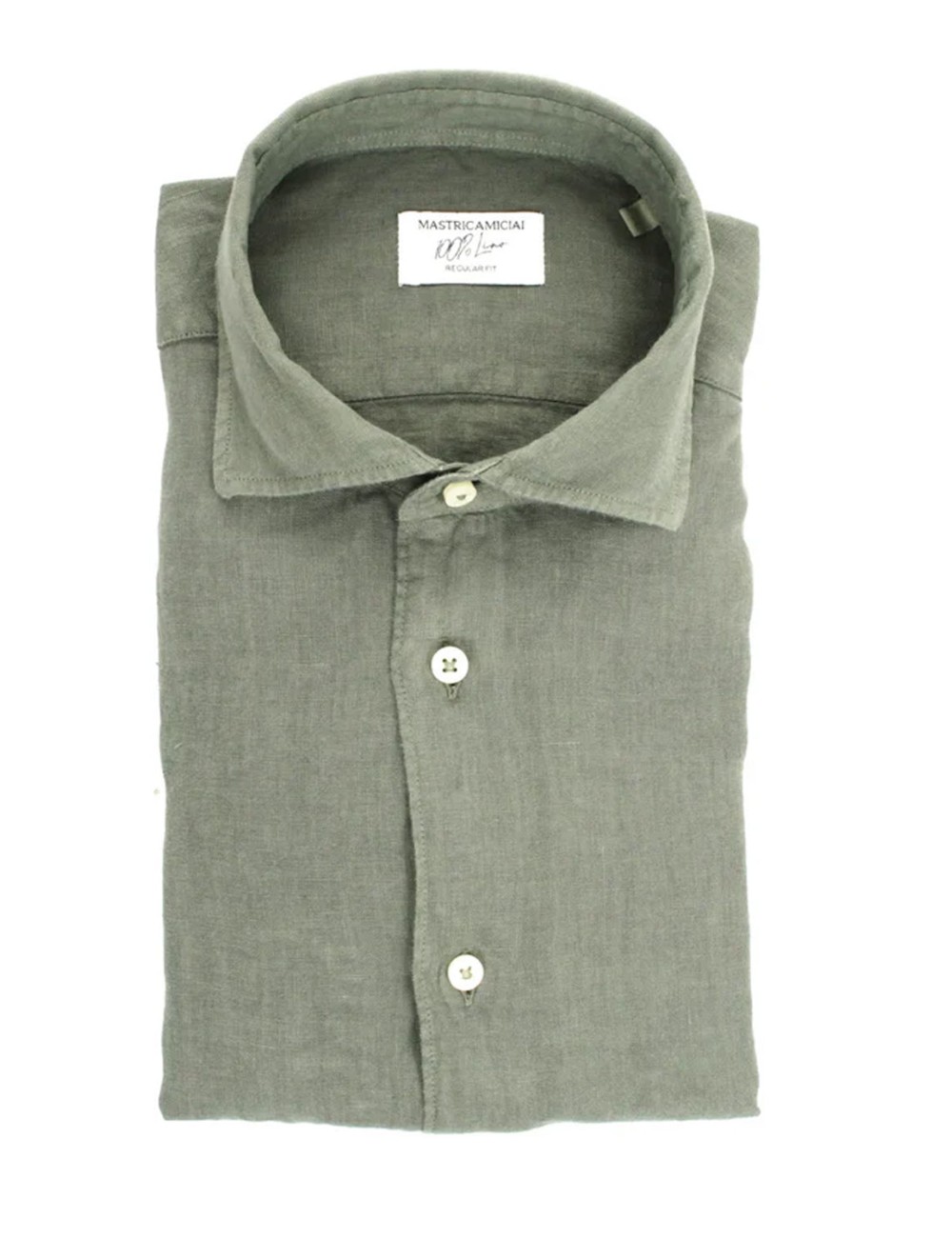 Mastricamiciai - camicia in lino fr069 mc309 28 luca verde mil.