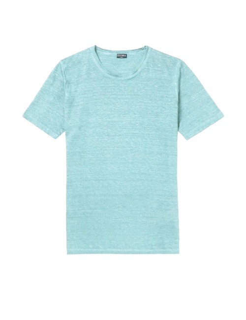 T-shirt in lino aut001 acqua
