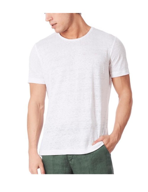T-shirt in lino aut001 bianco
