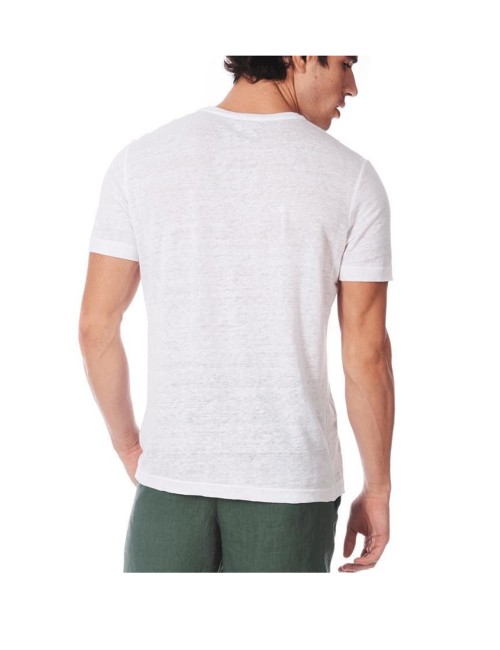 T-shirt in lino aut001 bianco
