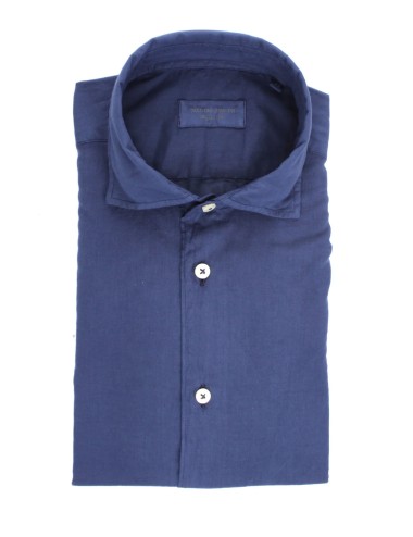 Mastricamiciai - camicia mussola fr069 ct033 13 luca blu