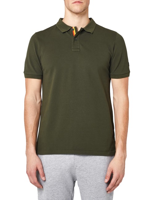 Polo mini logo in piquet m791plj6500 302 verde mil.