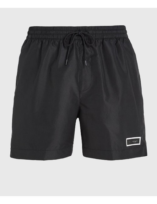 Pantaloncini da bagno con cordoncino medio - core solids km0km00812-beh black