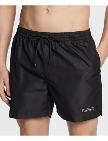 Pantaloncini da bagno con cordoncino medio - core solids km0km00812-beh black