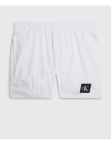 Pantaloncini da bagno con cordoncino medio - ck nylon km0km00819-ycd pvh classic white