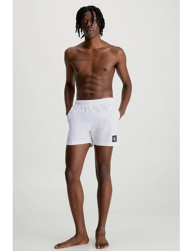 Pantaloncini da bagno con cordoncino medio - ck nylon km0km00819-ycd pvh classic white