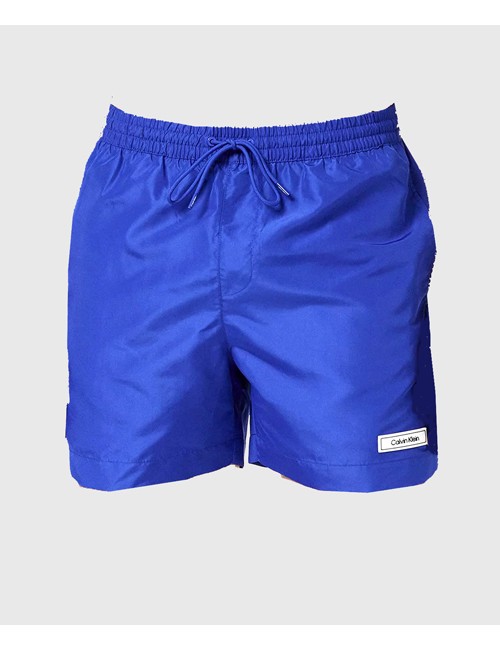 Pantaloncini da bagno con cordoncino medio - core solids km0km00812-c85 azure blue