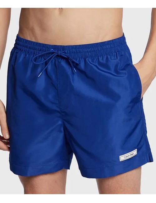 Pantaloncini da bagno con cordoncino medio - core solids km0km00812-c85 azure blue