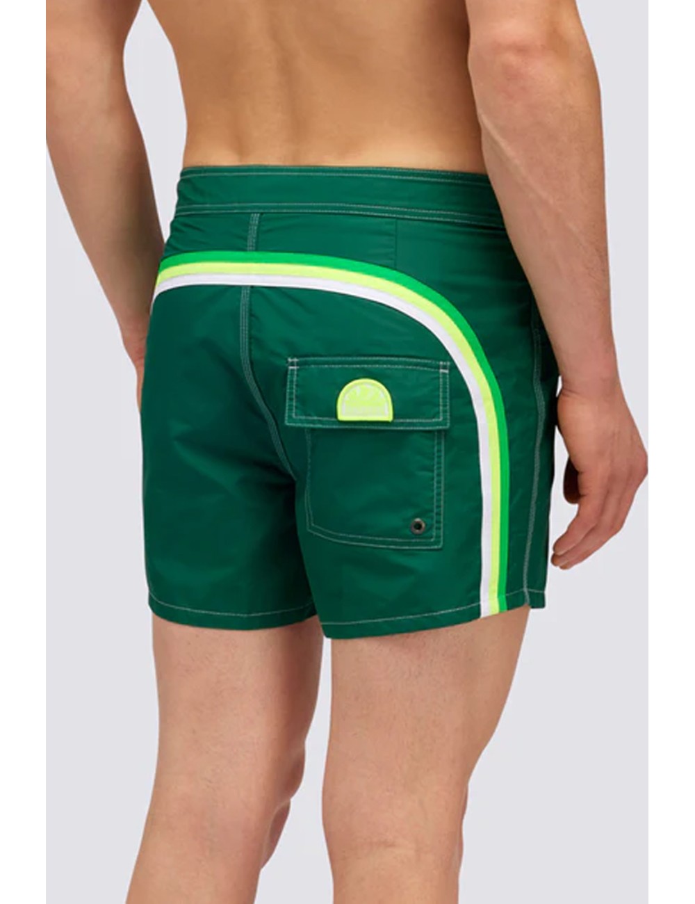 Costume da bagno corto vita fissa iconic taffeta m502bdta100 a1901 bosco