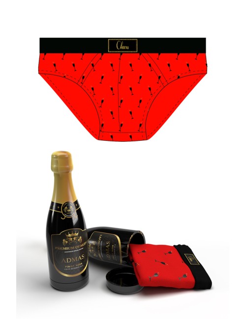 Admas - slip natalizio in microfantasia 49598 rosso