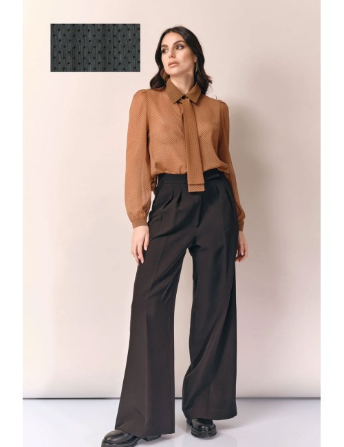 White wise - blusa a pois ww19704 nero