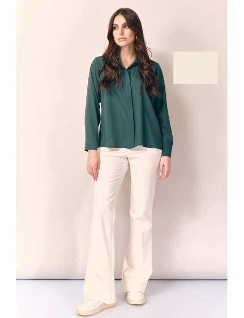 White wise - camicia con abbottonatura nascosta ww19901 champagne