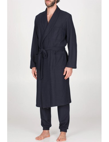 Julipet - elegante vestaglia uomo, in confortevole jacquard blu jcl750 103