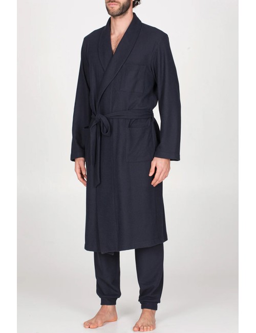 Julipet - elegante vestaglia uomo, in confortevole jacquard blu jcl750 103