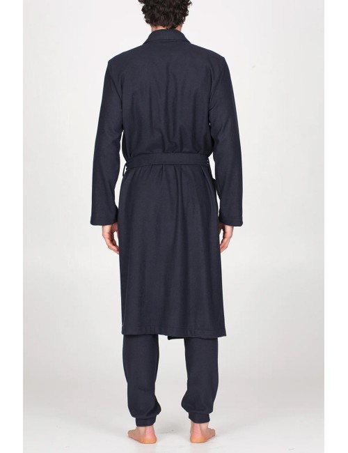 Julipet - elegante vestaglia uomo, in confortevole jacquard blu jcl750 103