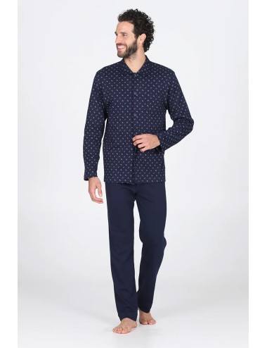 Julipet - pigiama aperto in morbido interlock di puro cotone, cardigan fantasia cerchi jal199 189