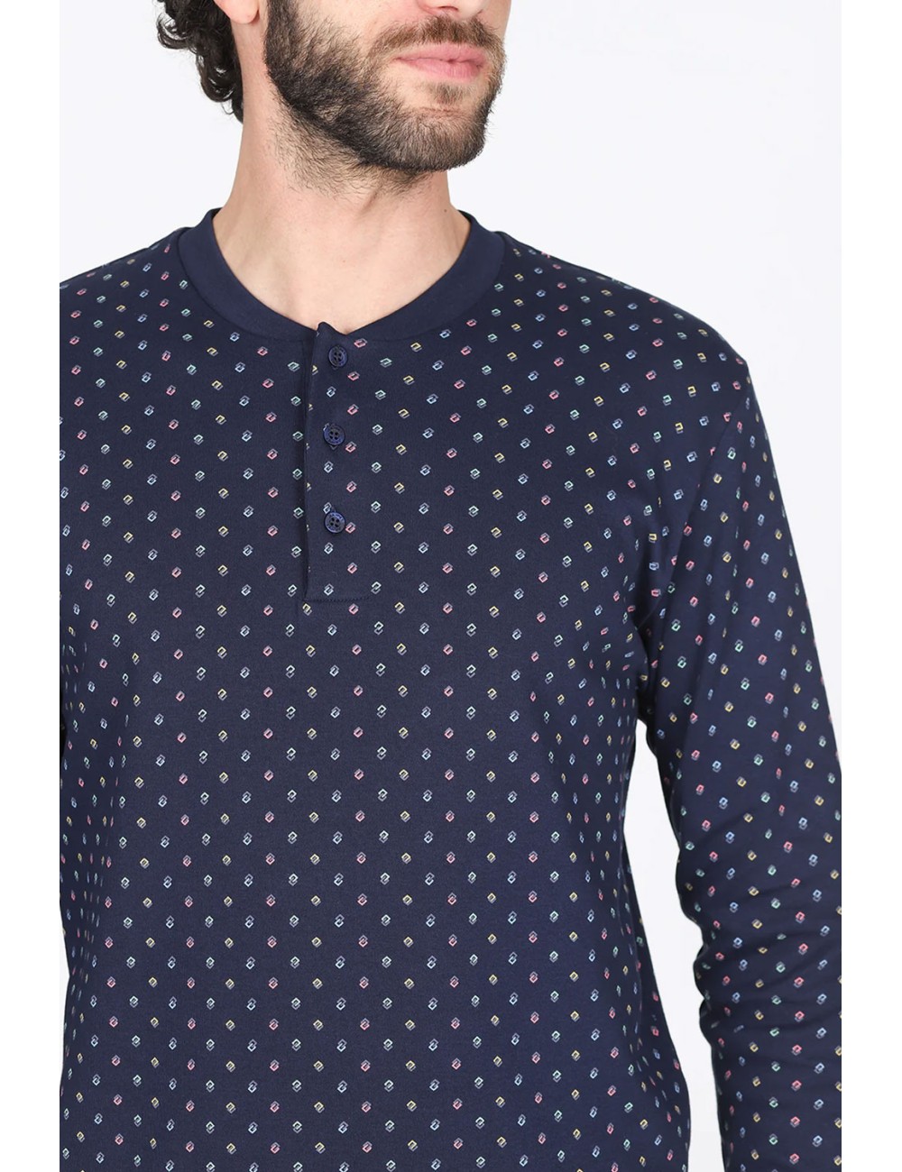 Julipet - pigiama lungo in morbido interlock di puro cotone fantasia cravatteria jal235 173