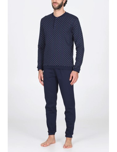 Julipet - pigiama lungo in morbido interlock di puro cotone fantasia cravatteria jal235 173