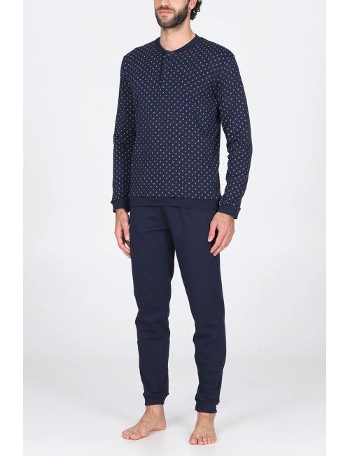 Julipet - pigiama lungo in morbido interlock di puro cotone fantasia cravatteria jal235 173