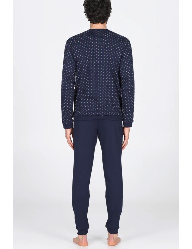 Julipet - pigiama lungo in morbido interlock di puro cotone fantasia cravatteria jal235 173