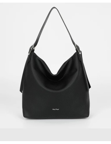 Mimi muà - borsa a sacca con doppio manico e cinturino m8-j201251 nero
