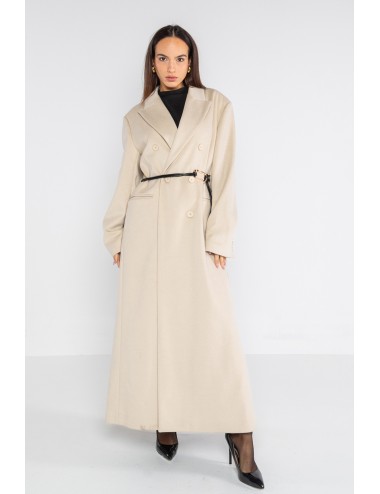 Lokita - cappotto lungo over doppiopetto 1194 lok07892 avorio