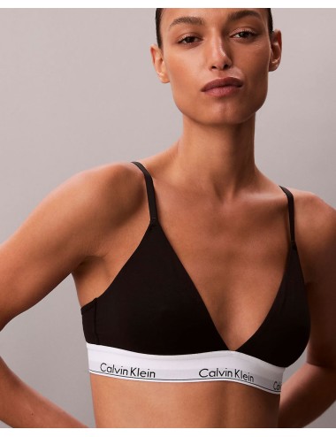 Ck - brassière leggermente foderata - icon cotton modal lv00qf8498-ub1 nero