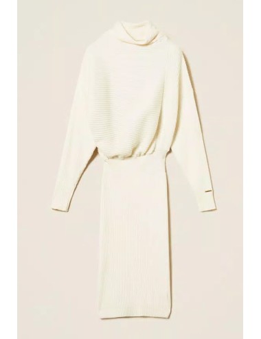 Twinset - abito longuette in maglia a costine 252li3qaa 00526