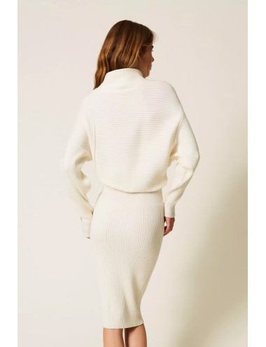 Twinset - abito longuette in maglia a costine 252li3qaa 00526