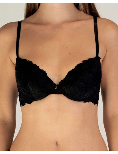 Parisblue - reggiseno push-up in pizzo faby nero