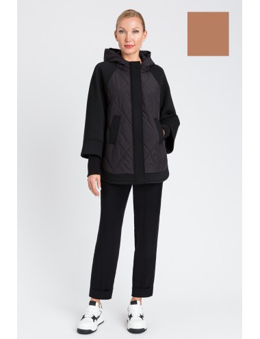 Twinset - caban in tessuto scuba e nylon 252li2caa 00044 camel