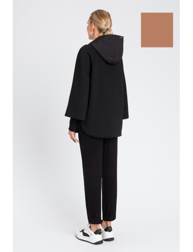 Twinset - caban in tessuto scuba e nylon 252li2caa 00044 camel