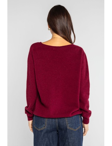 Lokita - pullover scollo a v 1253 lok0910 burgundy