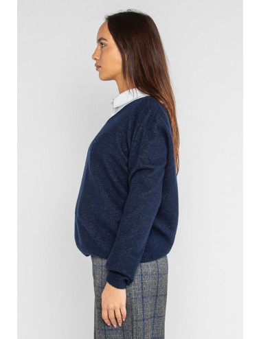 Lokita - pullover scollo a v 1253 lok0910 blu