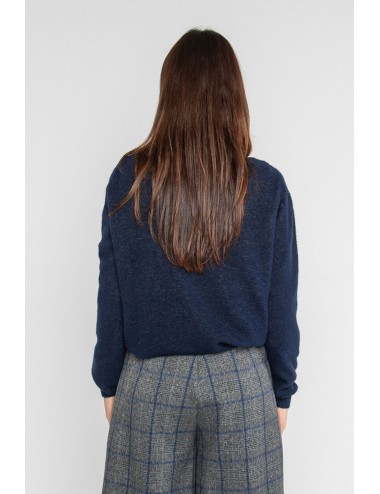 Lokita - pullover scollo a v 1253 lok0910 blu