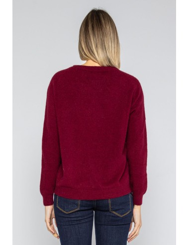 Lokita - pullover girocollo basic 1253 lok0912 burgundy